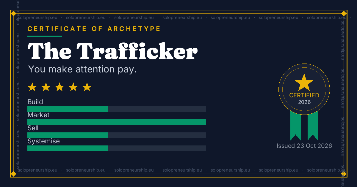 The Trafficker certificate